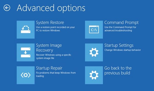 Access the "Advanced options" screen following the steps mentioned in the previous method.
Select "Command Prompt."