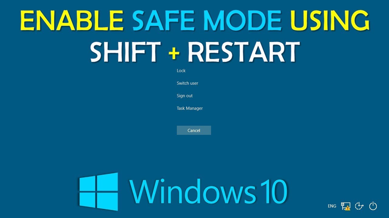 Press and hold the Shift key while clicking on the Restart option.
Your computer will then restart and present you with a list of options.