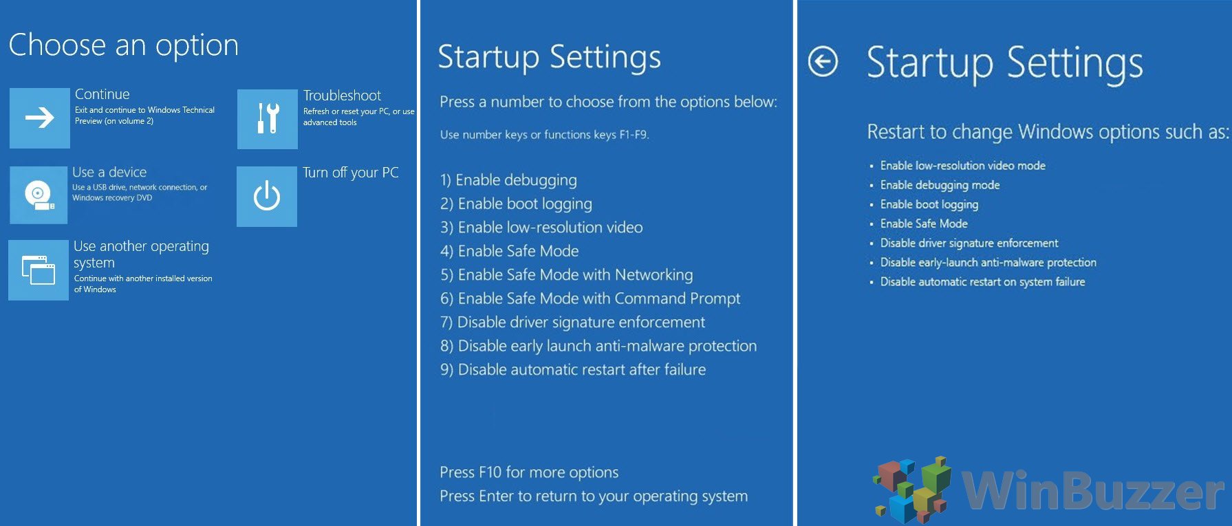 Select Advanced options and then choose Startup Settings.
Press Restart to reboot your laptop.
